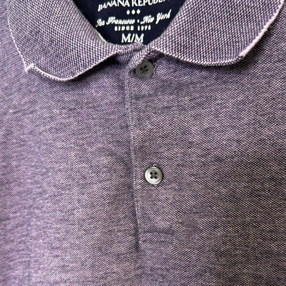 Banana Republic Purple Polo Shirt Cotton Blend Classic - Picture 5 of 7